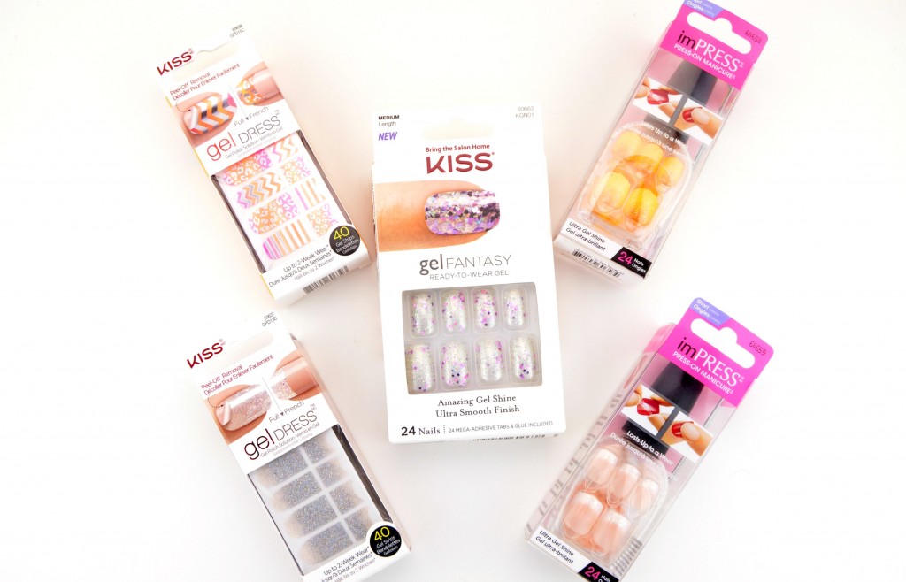 imPRESS Press-On Glitter Manicures, KISS Gel Fantasy Nail and KISS Gel Dress