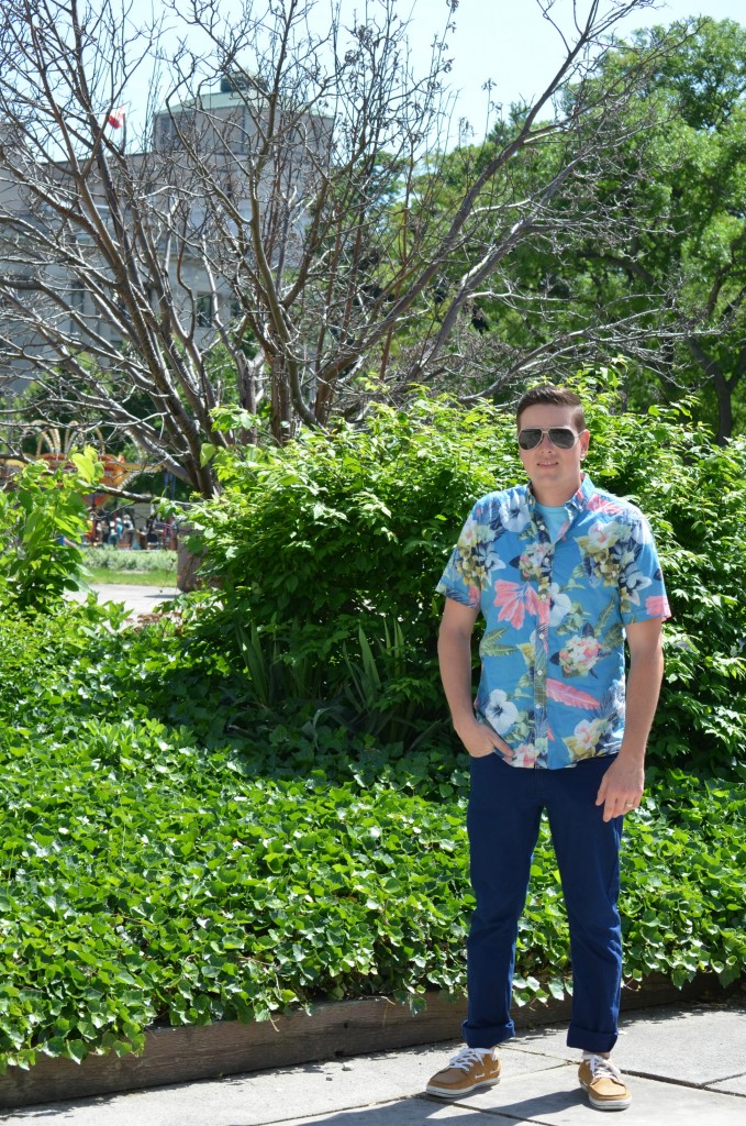 Hawaiian shirt, strong man, confident man, floral prints, fashionista, figure flattering 