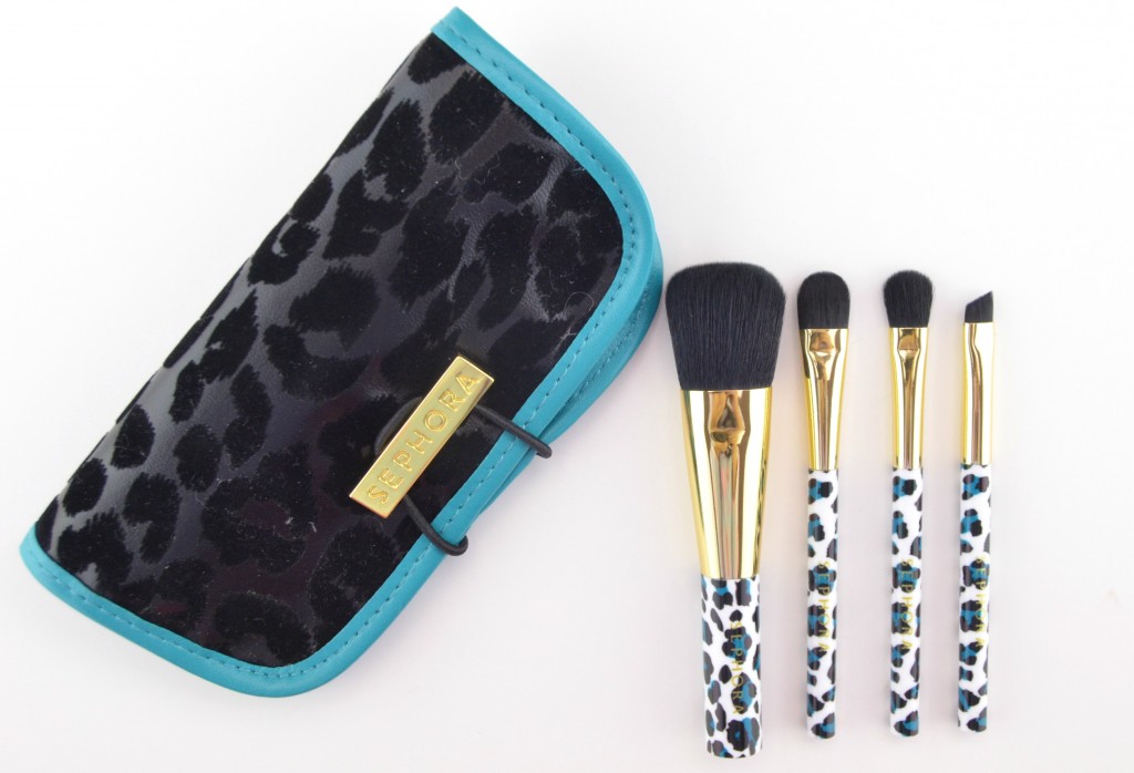 Sephora Collection, Rare Find, Travel Brush Set, Brushes, Blue Brush, Leopard Brushes