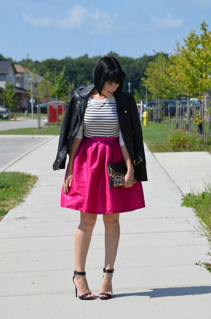 Bright pink skirt clearance outfit