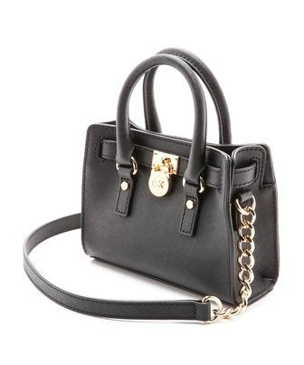 michael kors Hamilton mini, michael kors, mk hamilton, black purse, handbag, black handbag