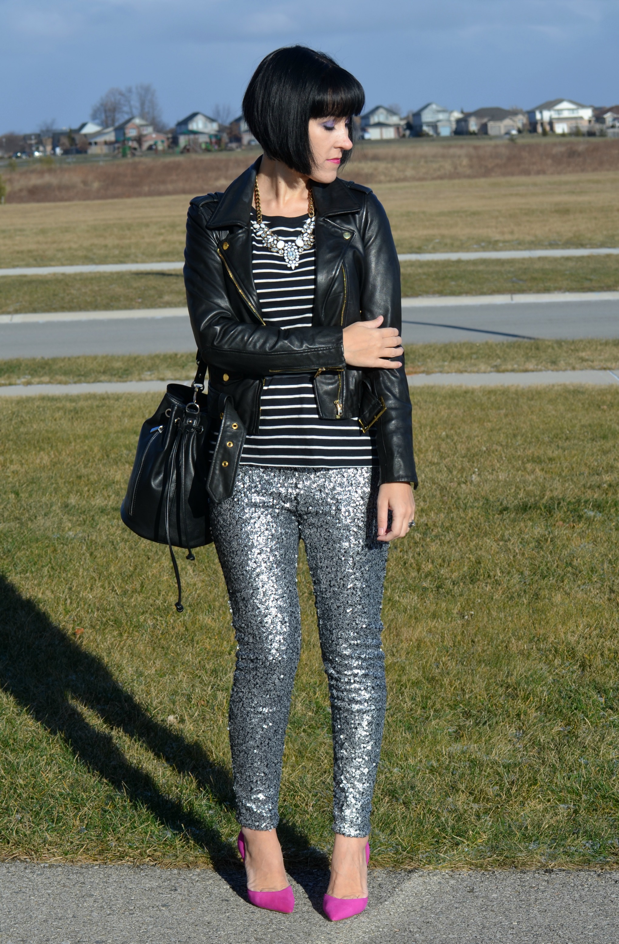 sequin pink pants