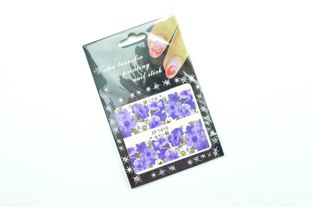 Nail Water Decals, Transfer Sticker, Romantic Blue Flower
