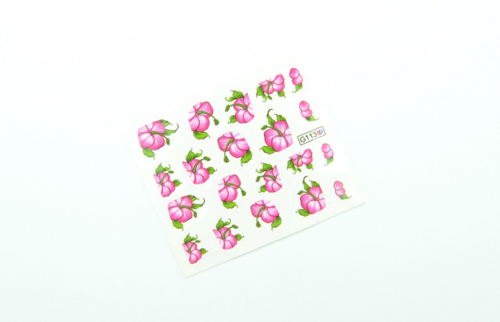 Nail Art Water Decals Transfer Stickers, Rose Red Bloomy Floral Sticker