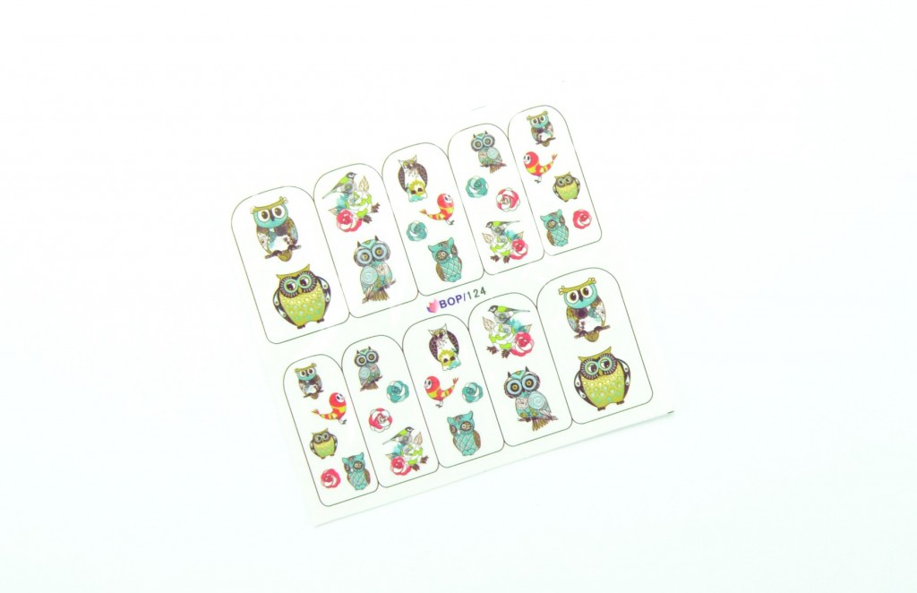 Nail Art Water Decals Transfer Stickers, Cute Animal Owl Elephant Pattern Sticker