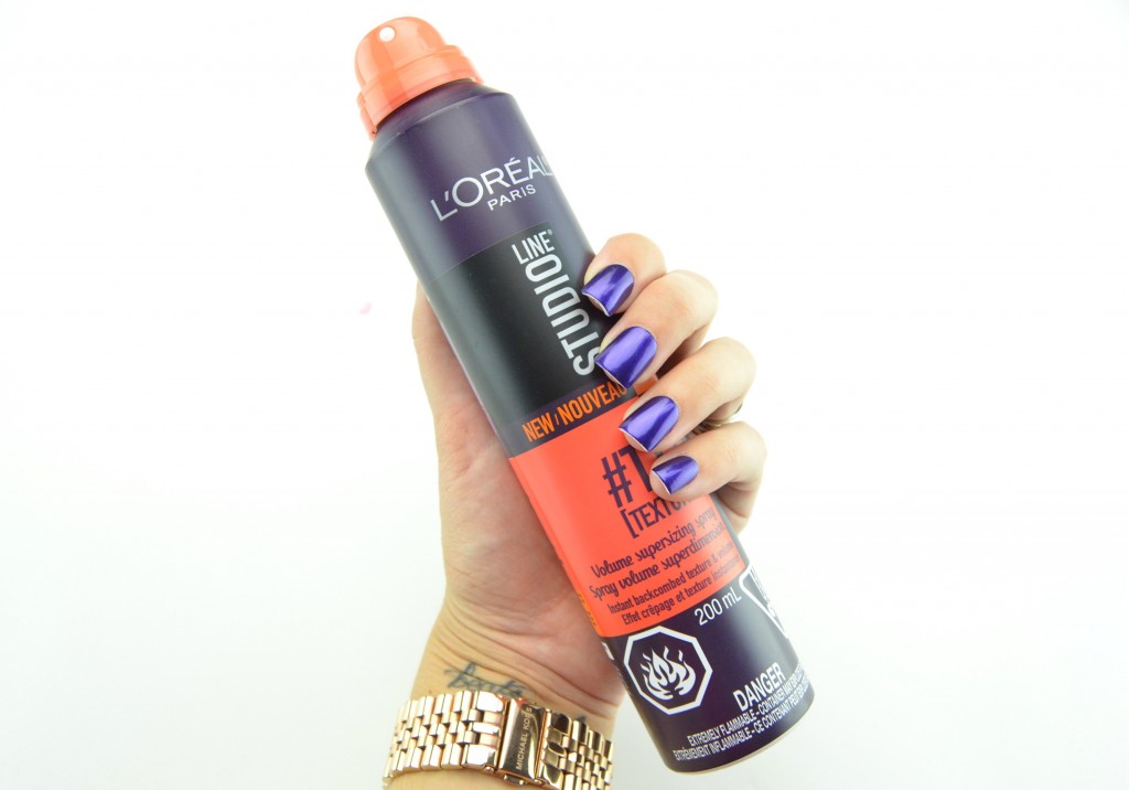 L’Oreal Studio Line, volume Supersizing Spray, add volume to hiar, Blogger, Makeup Crimes, Fall Makeup looks, Latest cosmetics trends, makeup tips, Toronto Blog, How to apply, makeup trends, crimes of beauty, beauty blog