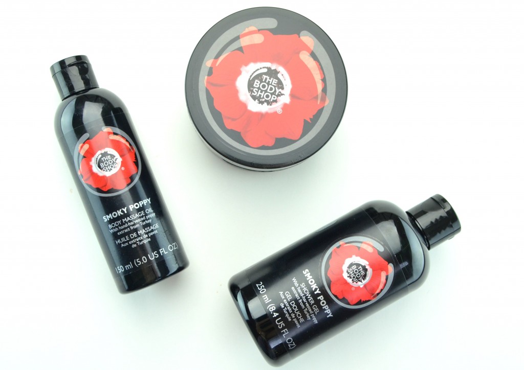 The Body Shop Smoky Poppy Collection review, poppy collection, the body shop collection, poppy scent