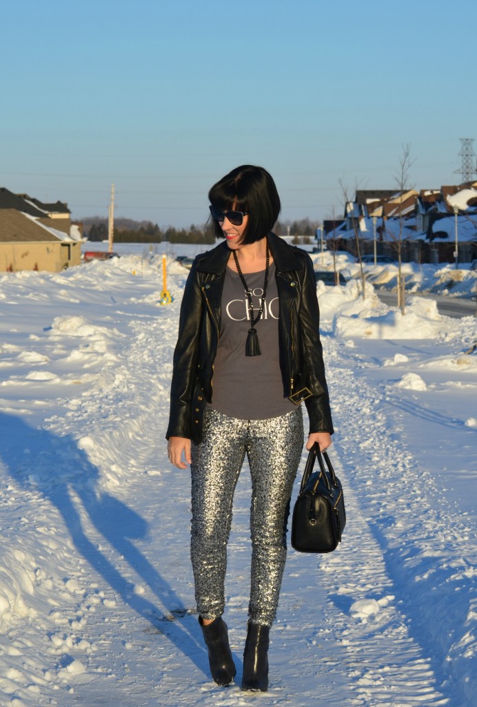 Sequin And Leather