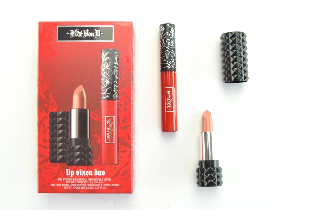 kat von d lipstick, lip vixen duo,  Kat Von D Studded Kiss Lipstick, Kat Von D Everlasting Liquid Lipstick       