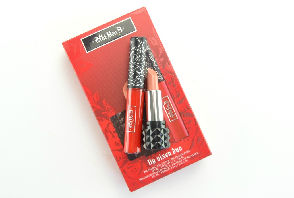 kat von d lipstick, lip vixen duo,  Kat Von D Studded Kiss Lipstick, Kat Von D Everlasting Liquid Lipstick 