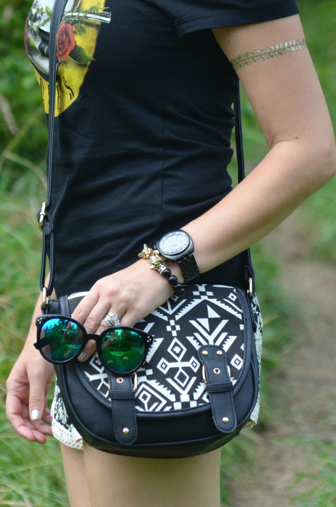 rock the park, ldnont, Canadian fashionista, Guns N’ Roses Tee, Giant Tiger, polette sunglasses, Cocoa Jewelry, Bulova watch, crossover Bag 