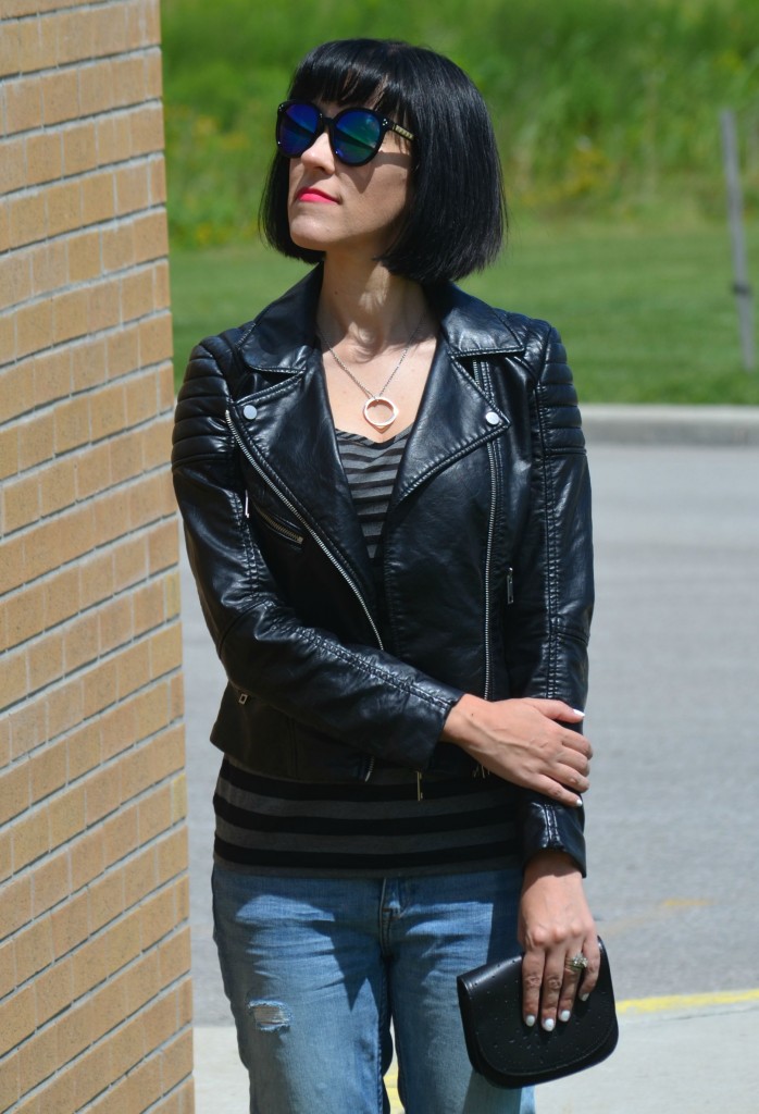 What I Wore, Canadian fashionista, Pearls for Girls, Polette, polette sunglasses, Canadian fashion blogger, Toms purse, black High-Tops, Harley Davidson