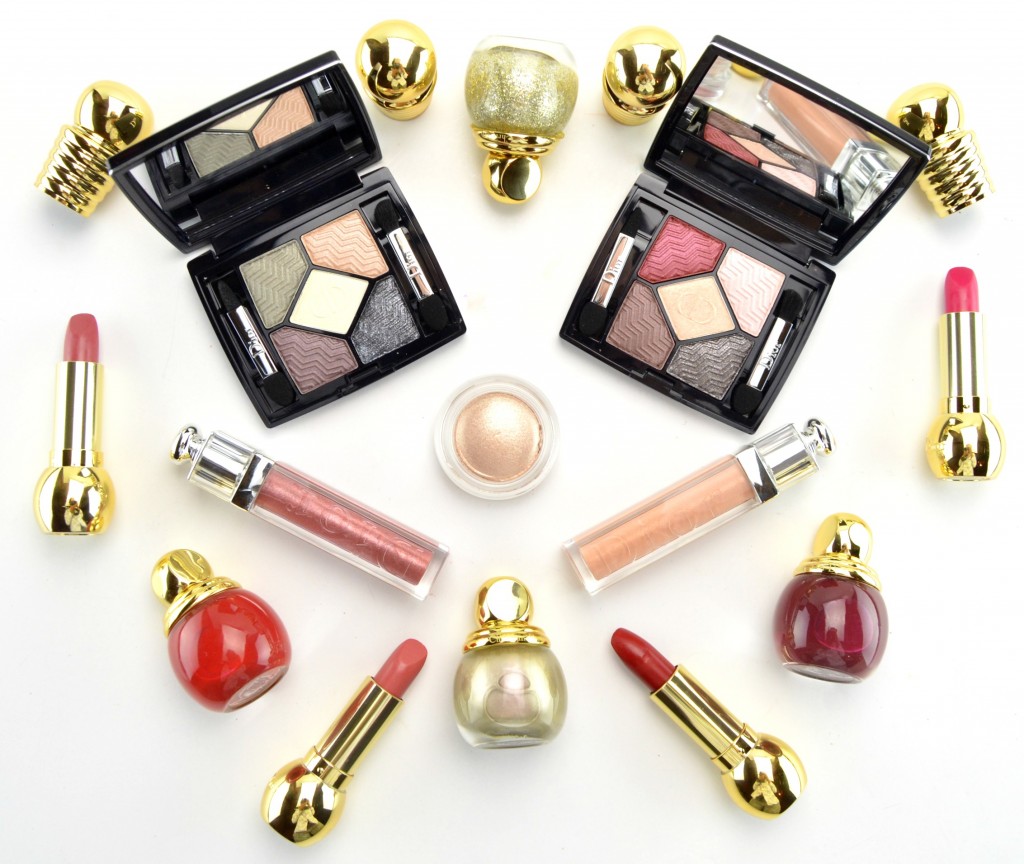 Dior Swatches of all lipsticks lip glosses and eye shadow quads from  Golden Shock Collection for Holiday 2014  Color Me Loud