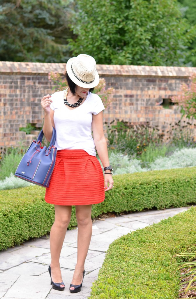 how to style a red skirt