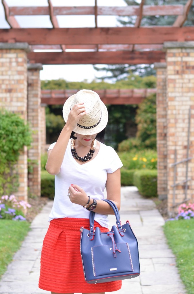 how to style a red skirt