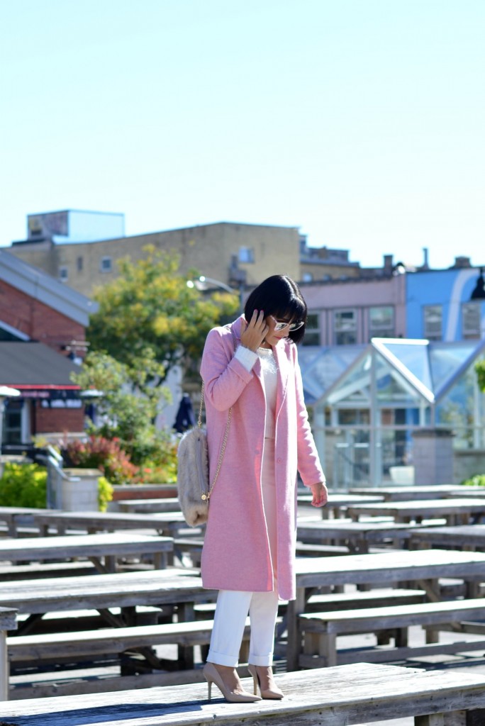 zara pink coat