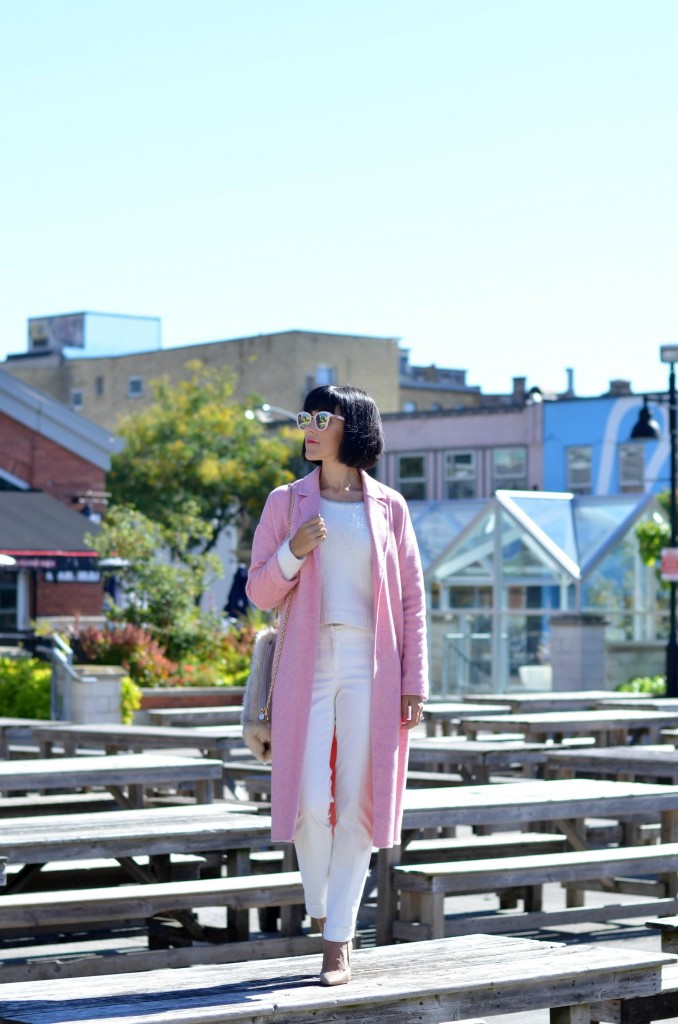 zara pink coat