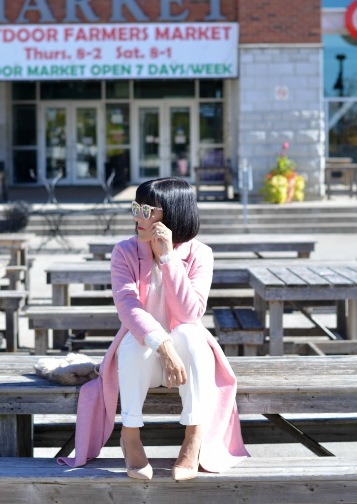 zara pink coat