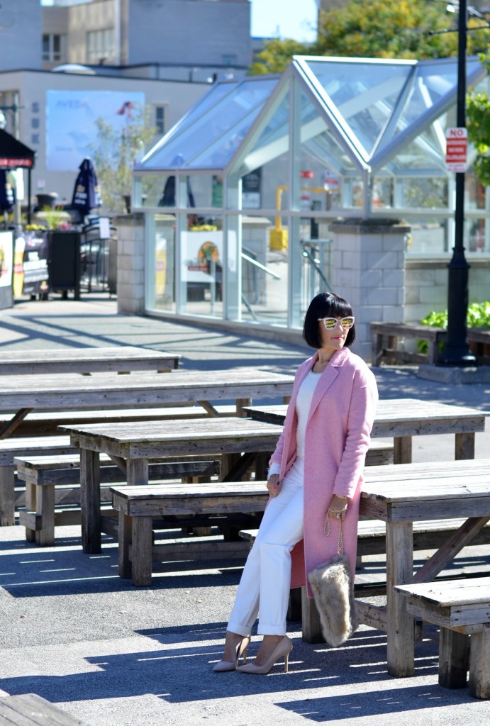 zara pink coat