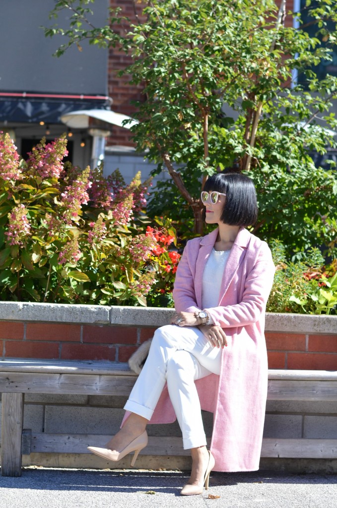 zara pink coat