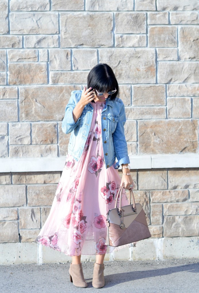 pink floral dress, canadian fashionista