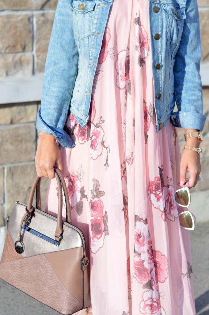 pink floral dress, canadian fashionista 