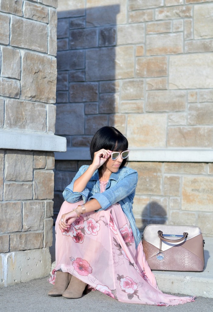 pink floral dress, canadian fashionista 