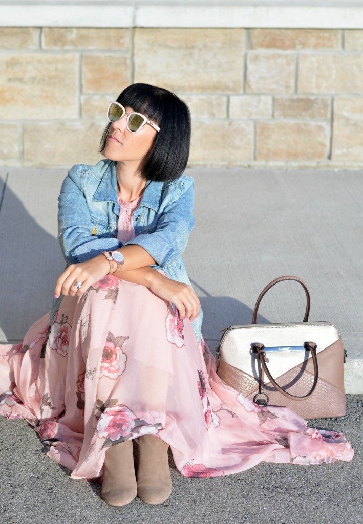 pink floral dress, canadian fashionista 
