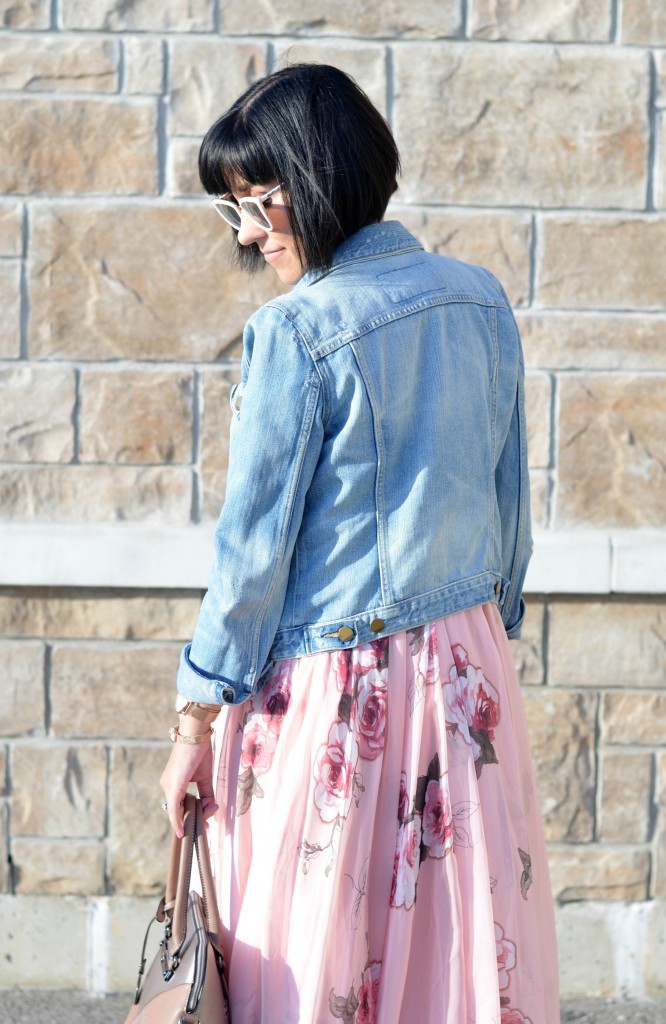 pink floral dress, canadian fashionista 