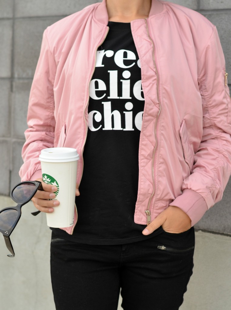 H&M Pink Jacket, starbucks red cups