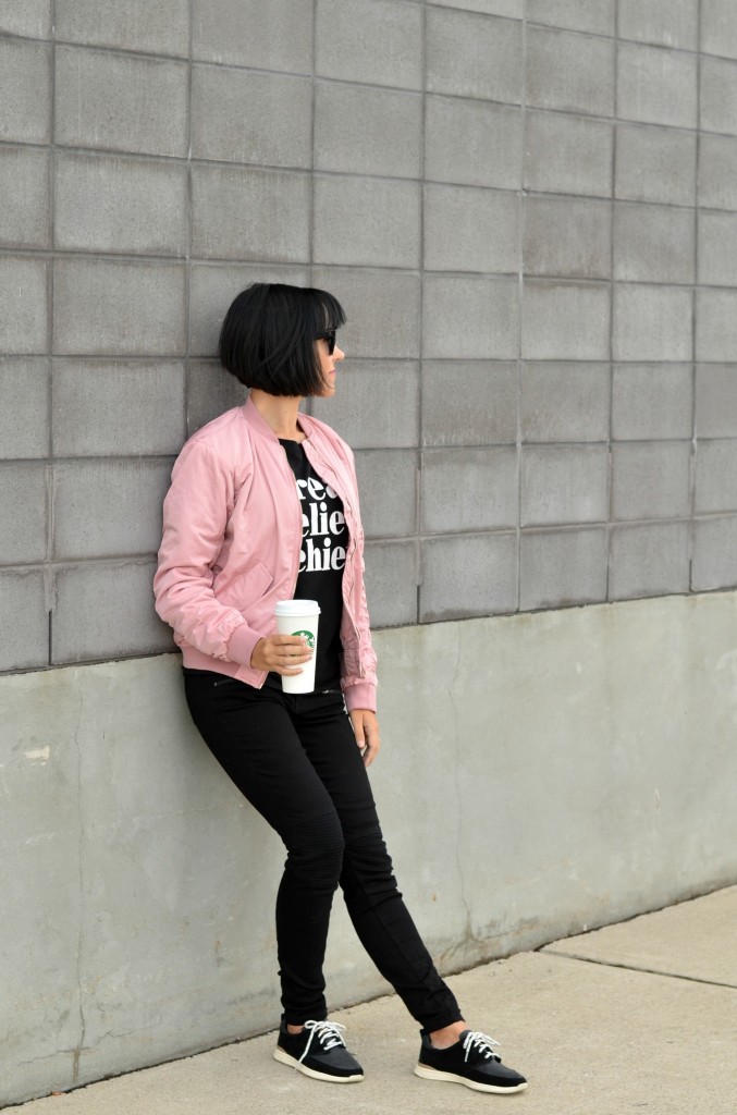 H&M Pink Jacket, starbucks red cups