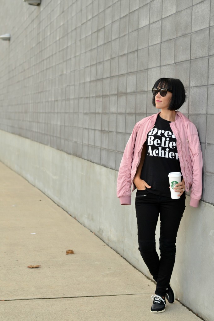 H&M Pink Jacket, starbucks red cups