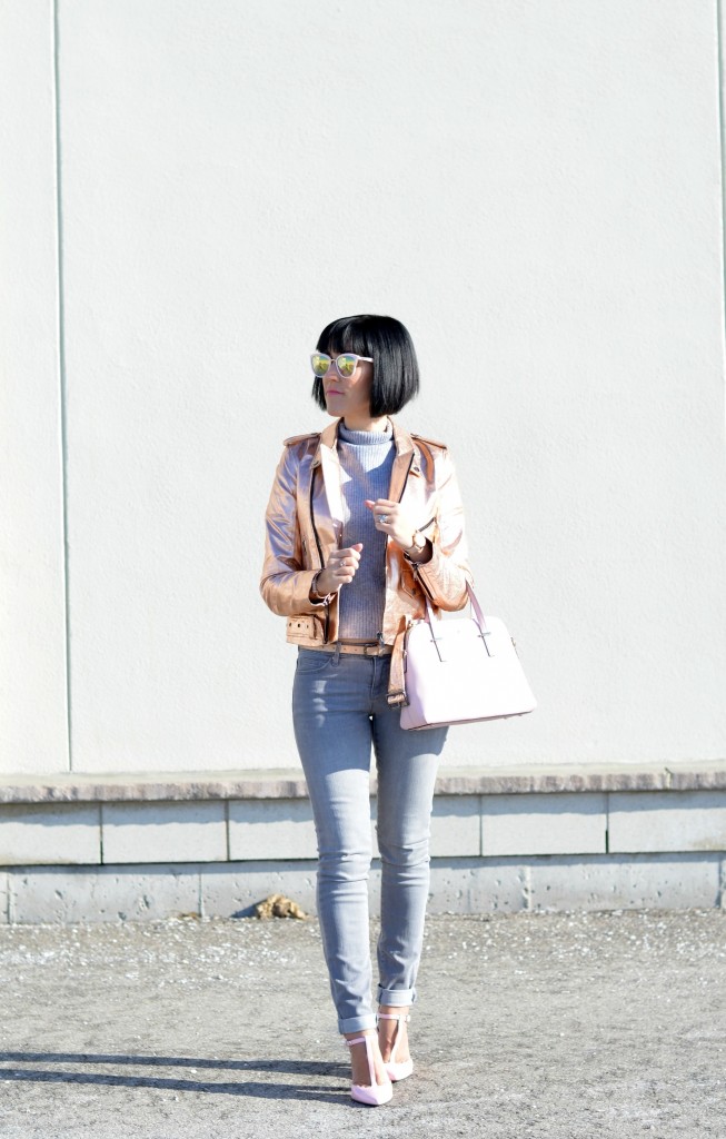 How to style a rose gold bomber jacket – The Pink Millennial