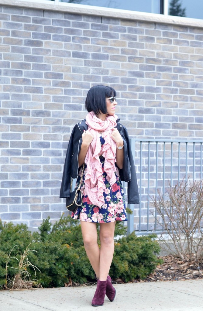 sears, sears canada, floral dress, how to style floral dress, winter floral dress, what to wear on valentine's day, canadian fashionista, fashion blogger