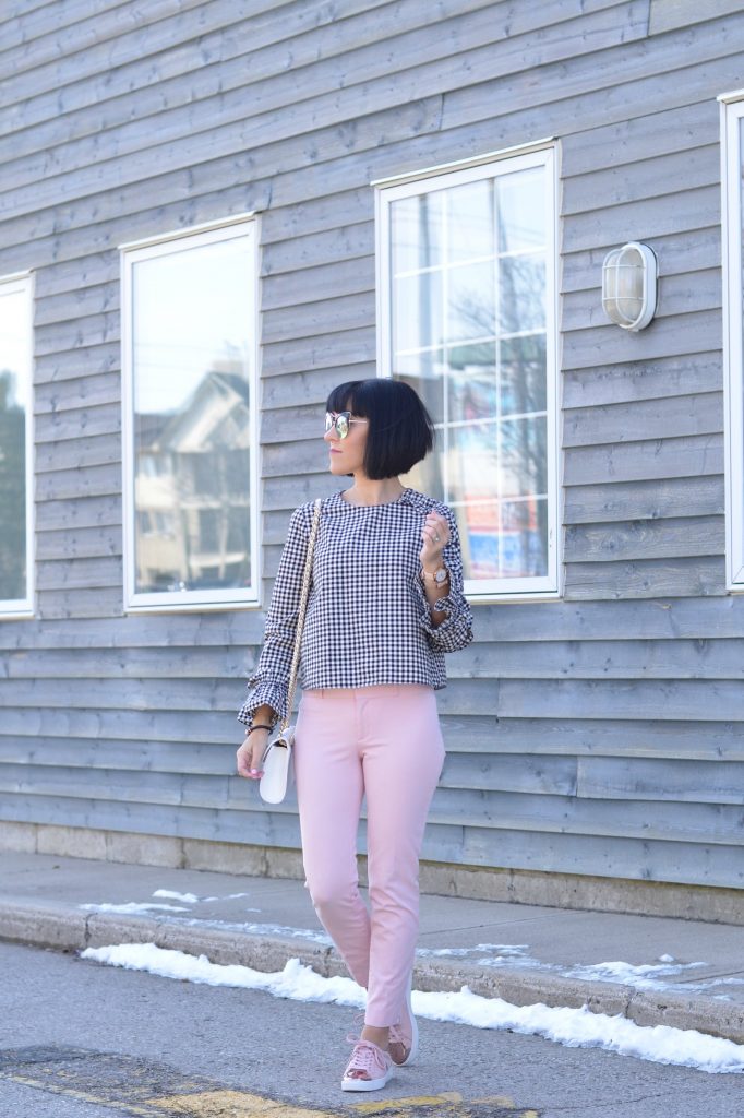 Flared trousers in light pink – Denina Martin® Collection