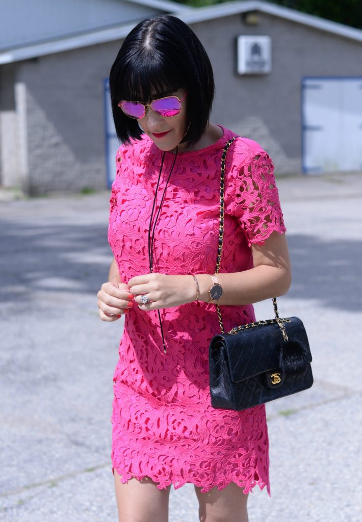 Zara Hot Pink Lace Dress (7)