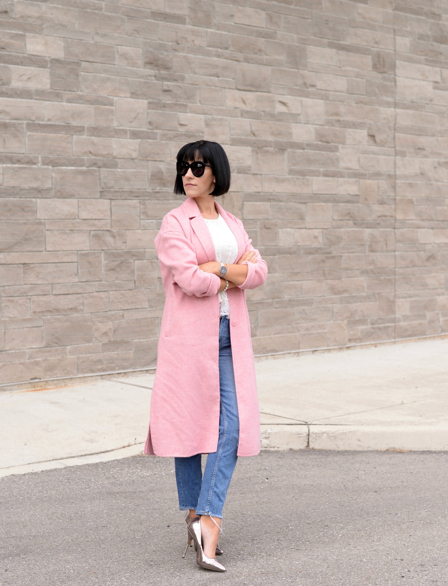pink coat zara