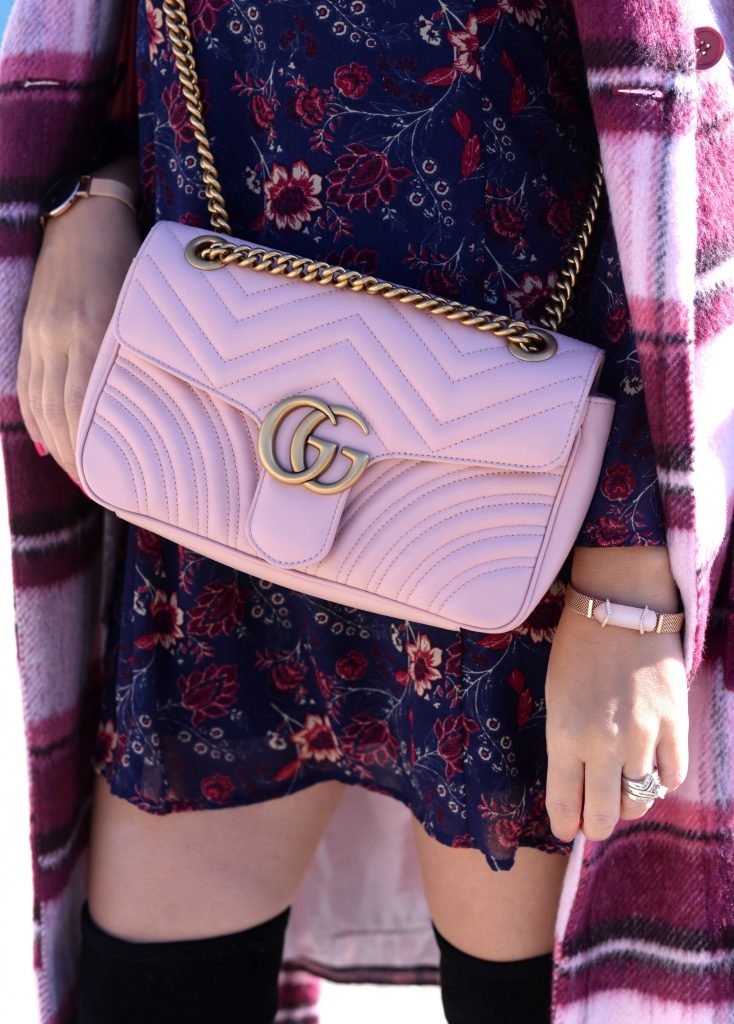 Gucci Marmont purse, Gucci Marmont, pink Gucci Marmont, pink purse, pink handbag, gucci purse, gucci handbag, how to style a gucci purse