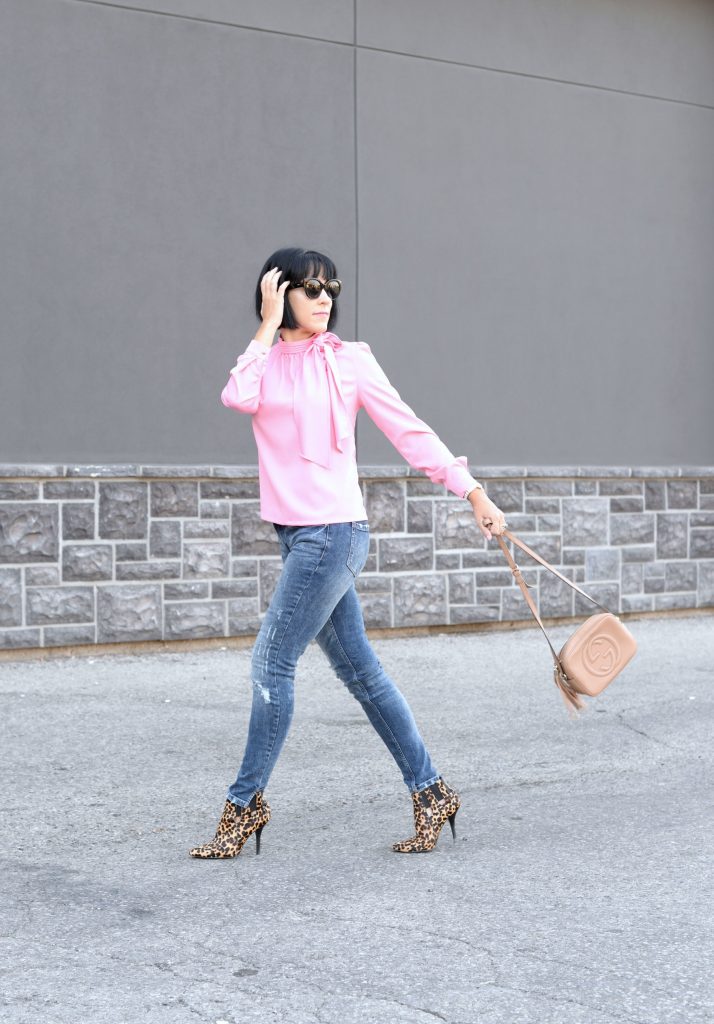 Chic Wish Blouse, Silver Jeans, Bootlegger Jeans, Animal Print Booties, Bulova Watch, fashion blogger, canadian blogger, canadian fashionista