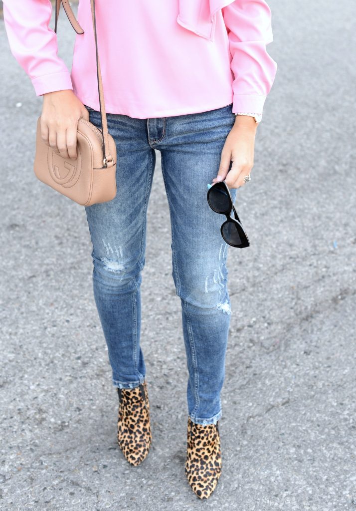 Chic Wish Blouse, Silver Jeans, Bootlegger Jeans, Animal Print Booties, Bulova Watch, fashion blogger, canadian blogger, canadian fashionista 