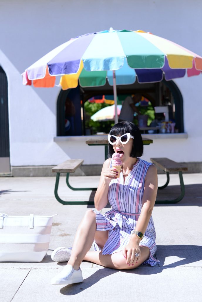 What I Wore, Gap Dress, Pinkstix Purse, Sunglasses, Zero UV, Wittnauer watch, gold watch,, Slip-On Sneakers, Le Chateau shoes 