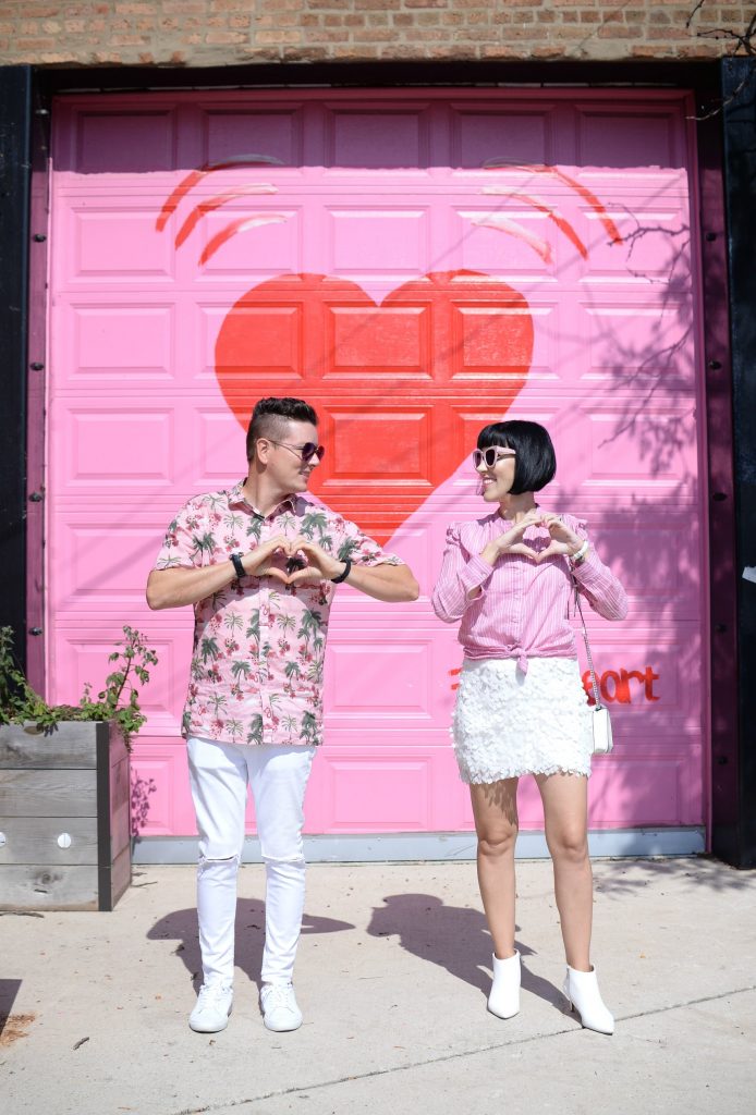 Pink and Red Heart Wall at 2214 N. Elston Ave.