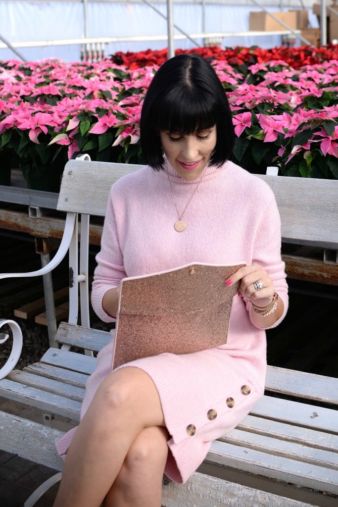 What Does Your Zodiac Sign Say About You?, Victoria Emerson Zodiac Collection, Victoria Emerson, Zodiac jewelry, zodiac jewellery, Canadian fashion blogger, pink banana republic dress, pink sweater dress, rose gold jewellery, pink ever new winter coat 