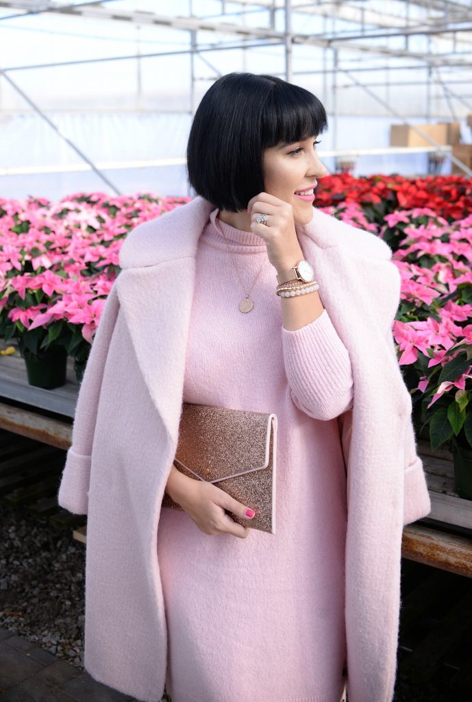 What Does Your Zodiac Sign Say About You?, Victoria Emerson Zodiac Collection, Victoria Emerson, Zodiac jewelry, zodiac jewellery, Canadian fashion blogger, pink banana republic dress, pink sweater dress, rose gold jewellery, pink ever new winter coat 