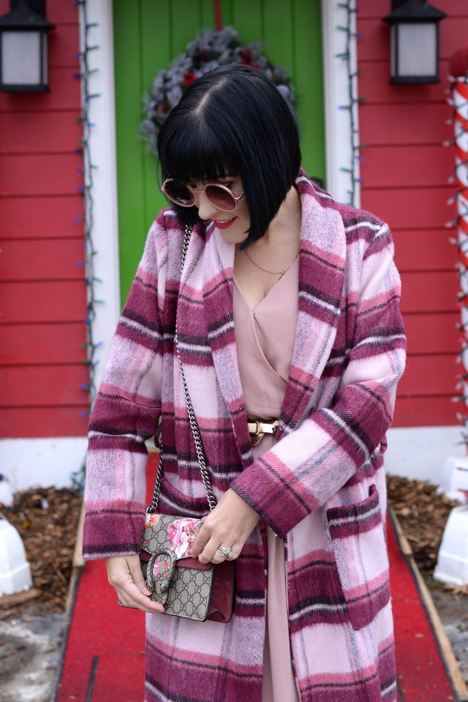 Online Shopping Secrets, online shopping like a pro, bam social, winter fashion 2018, how to style a plaid winter coat, Victoria Emerson Necklace, Forever 21 Sunglasses, Gucci Purse, Na-kd Fashion, Plaid Winter Coat, Daniel Wellington Watch, Zara Boots 