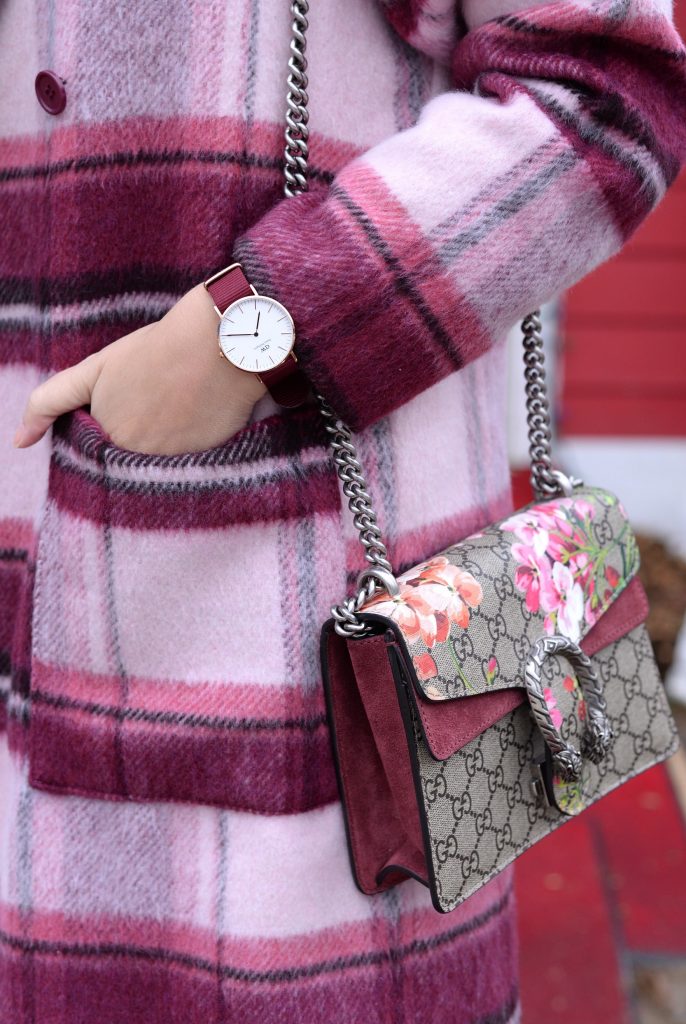 Online Shopping Secrets, online shopping like a pro, bam social, winter fashion 2018, how to style a plaid winter coat, Victoria Emerson Necklace, Forever 21 Sunglasses, Gucci Purse, Na-kd Fashion, Plaid Winter Coat, Daniel Wellington Watch, Zara Boots 