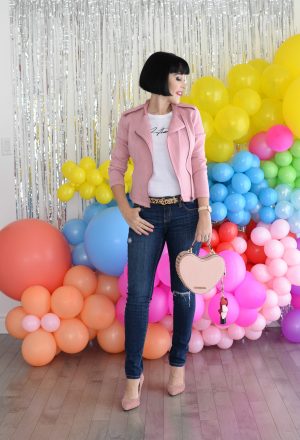 The Pink Millennial, rebranding, pink jacket, skinny jeans, canadain blogger 