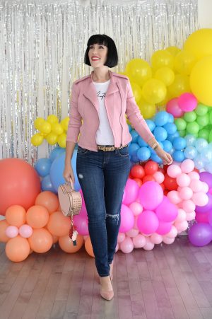 The Pink Millennial, rebranding, pink jacket, skinny jeans, canadain blogger 