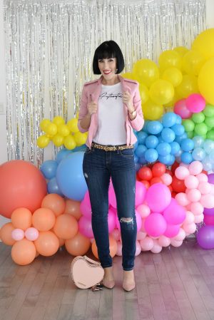 The Pink Millennial, rebranding, pink jacket, skinny jeans, canadain blogger 