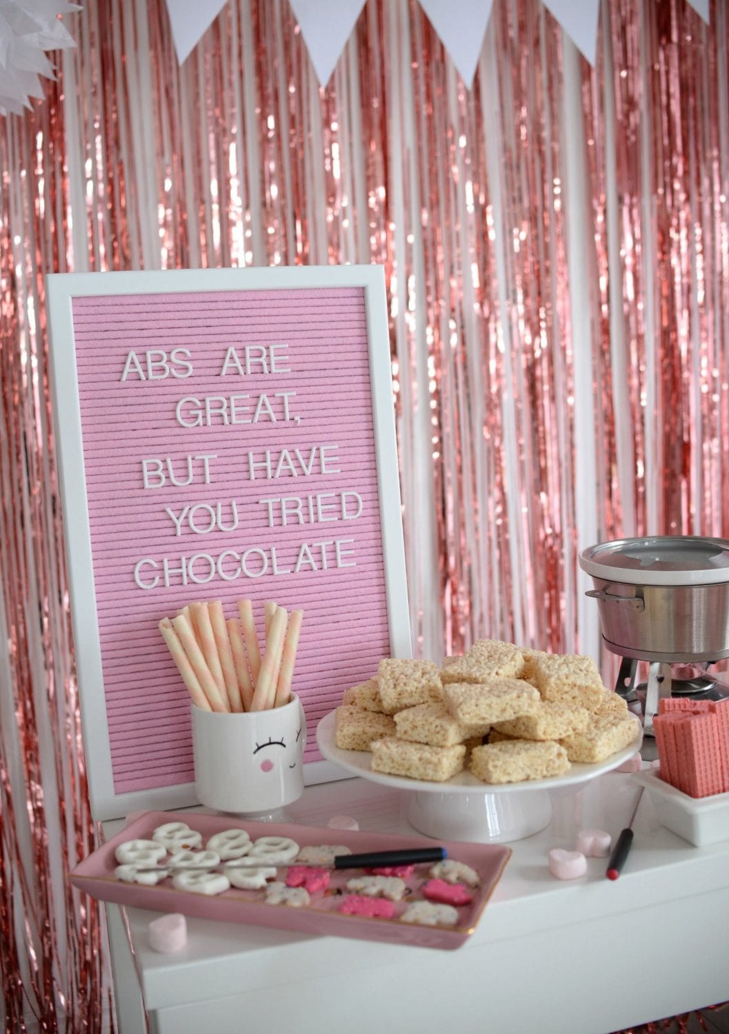 Galentine's Day Chocolate Fondue Party